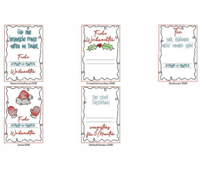 ADVENTSKALENDER 18. Dezember - Stickserie ITH Postkarte Teebeutel